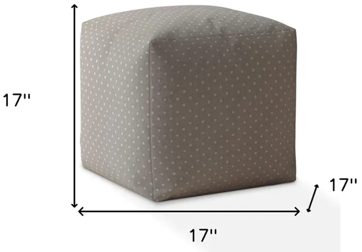 Hivvago 17" Grey Polka Dots Pouf Ottoman