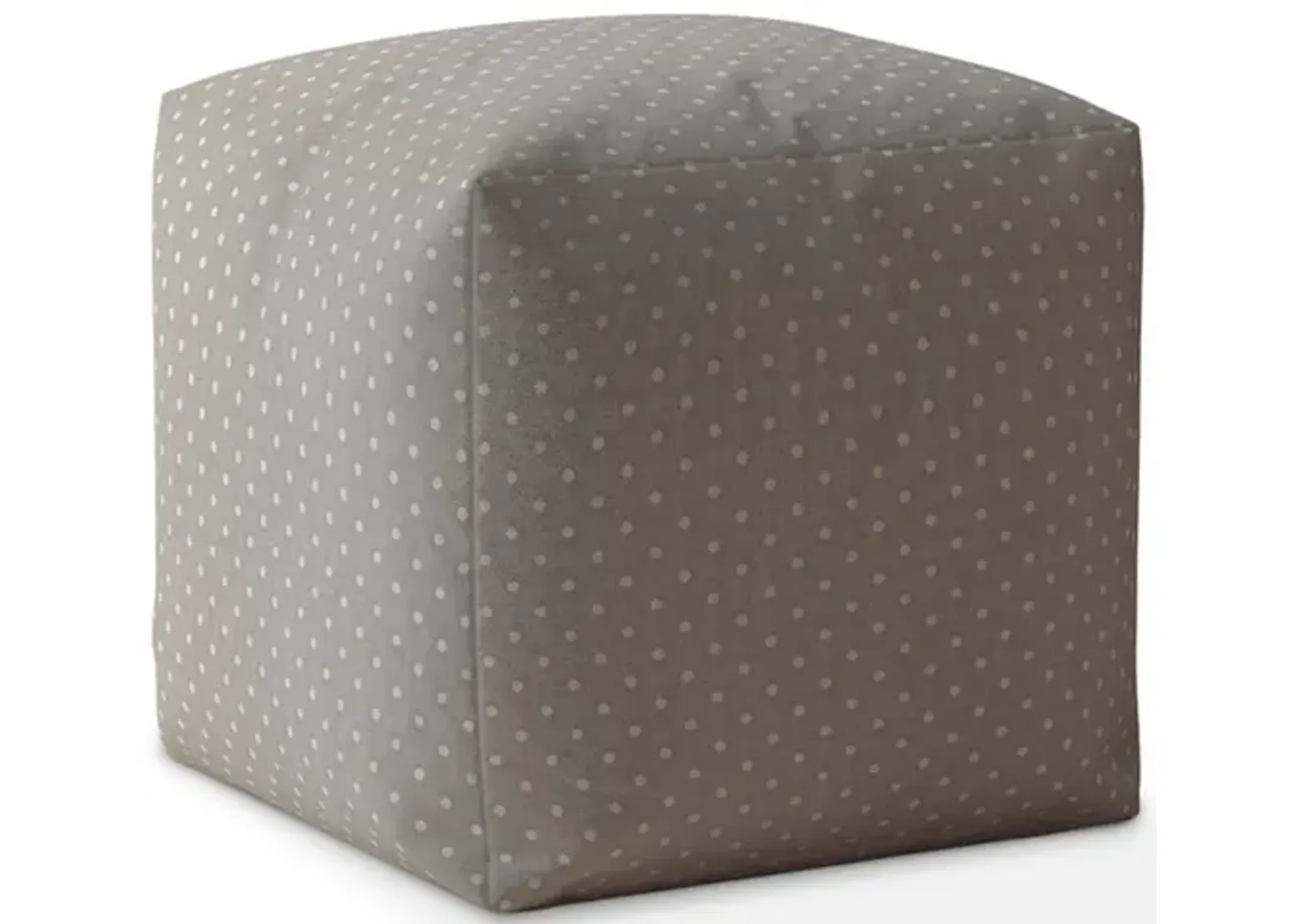 Homezia 17" Grey Polka Dots Pouf Ottoman