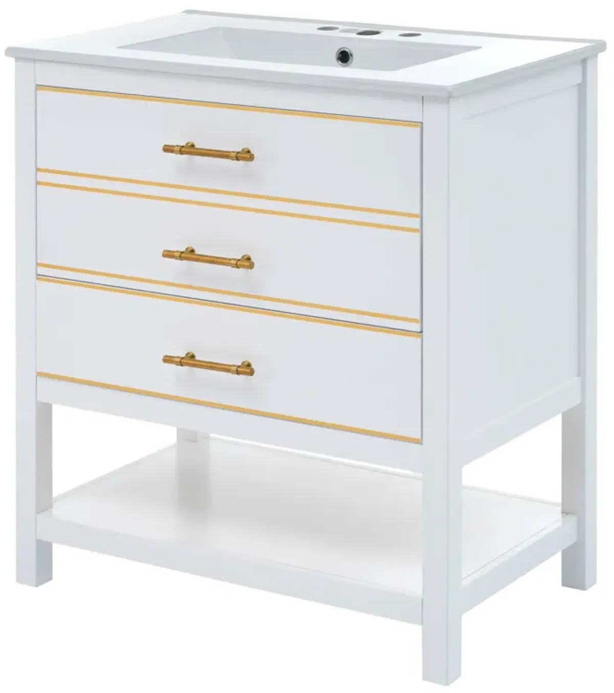 Gewnee 30" Bathroom Vanity  Cabinet  White