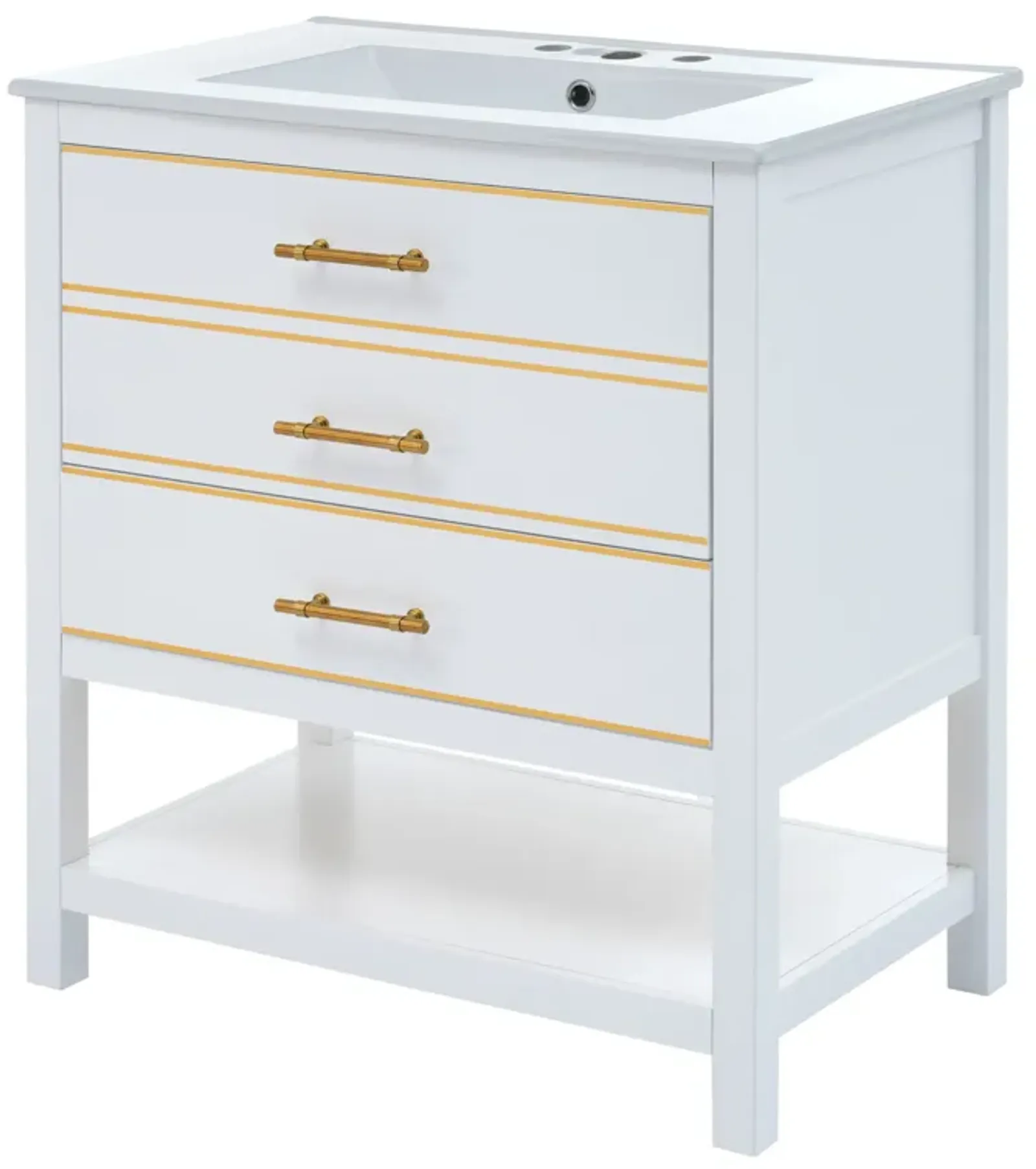 Gewnee 30" Bathroom Vanity  Cabinet  White