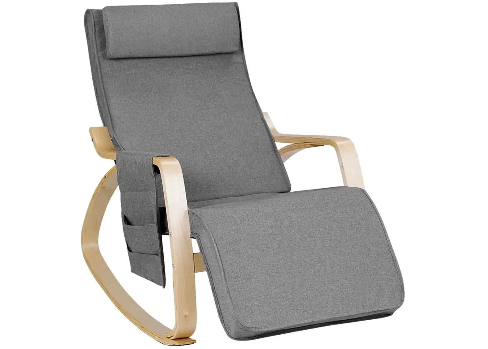 Comfortable Lounge Rocking Chair with Removable Cushion Cover and Side Pocket