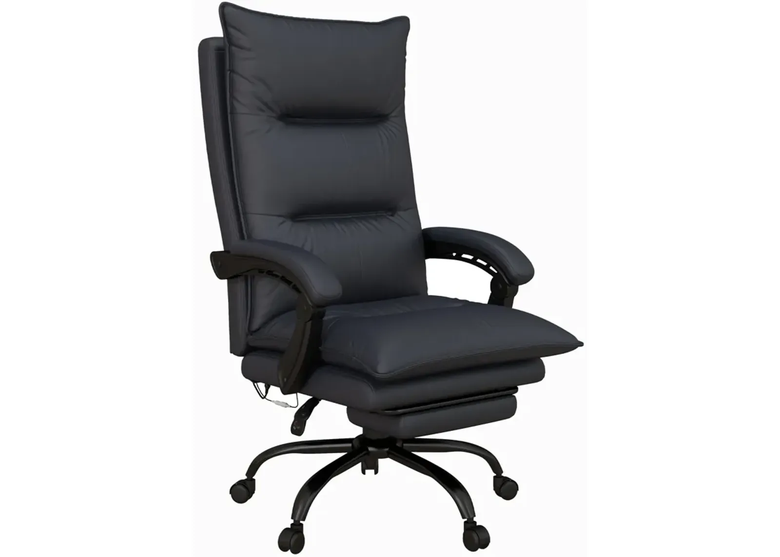 Gray Heated Massage Office Chair: 6 Vibration Points, Footrest