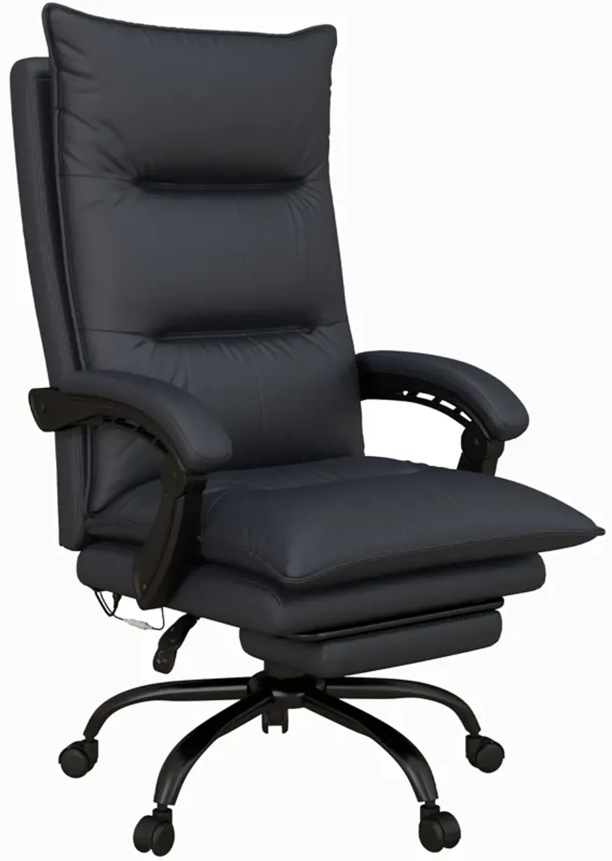 Gray Heated Massage Office Chair: 6 Vibration Points, Footrest