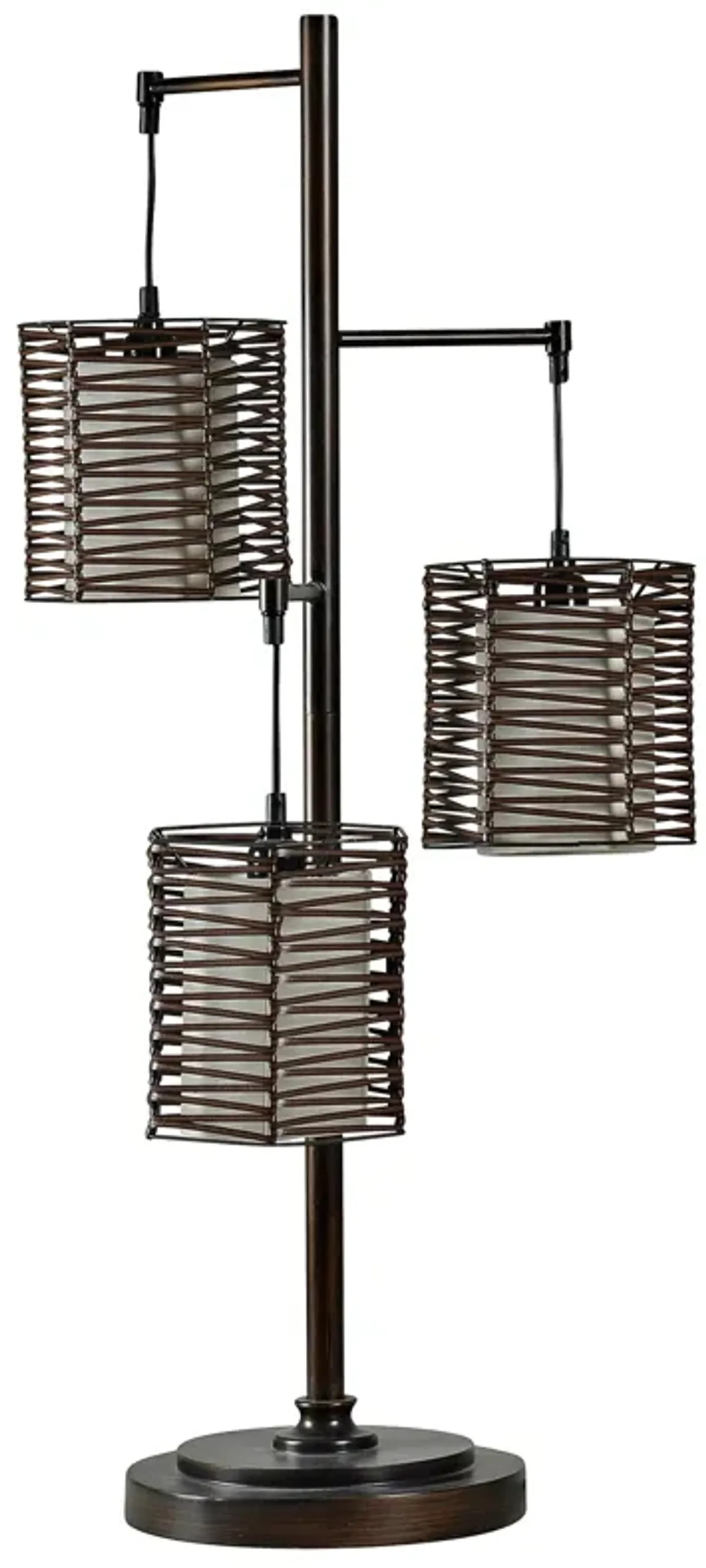 Metal and Rattan Table Lamp (Set of 2)