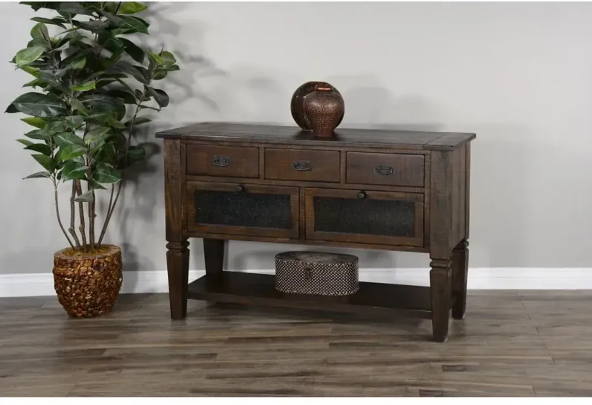 Sunny Designs Homestead 54 Transitional Mahogany Wood Server in Tobacco Leaf