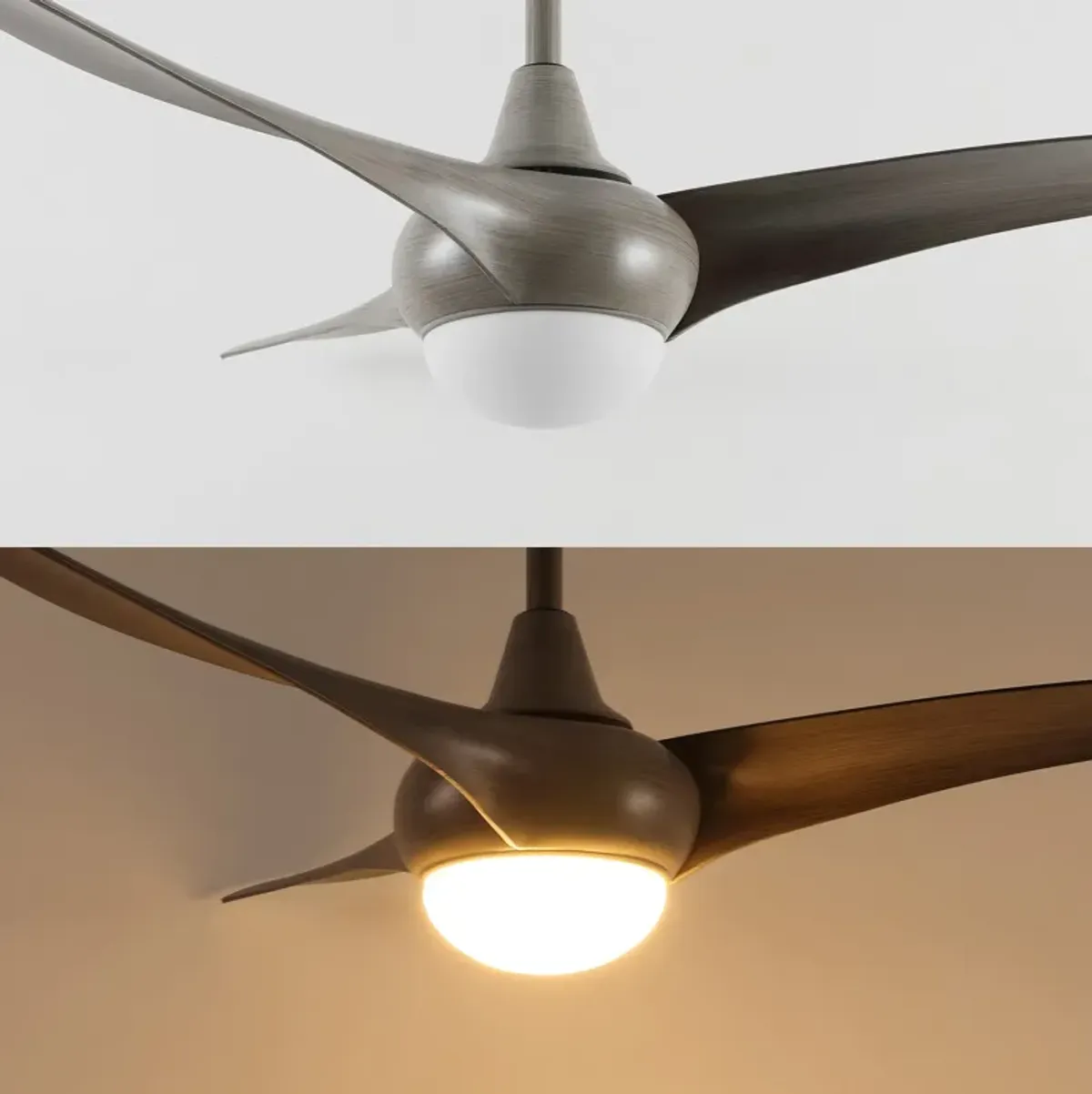 Aviator Coastal Vintage Iron/Plastic Retro Swirl Integrated LED Ceiling Fan