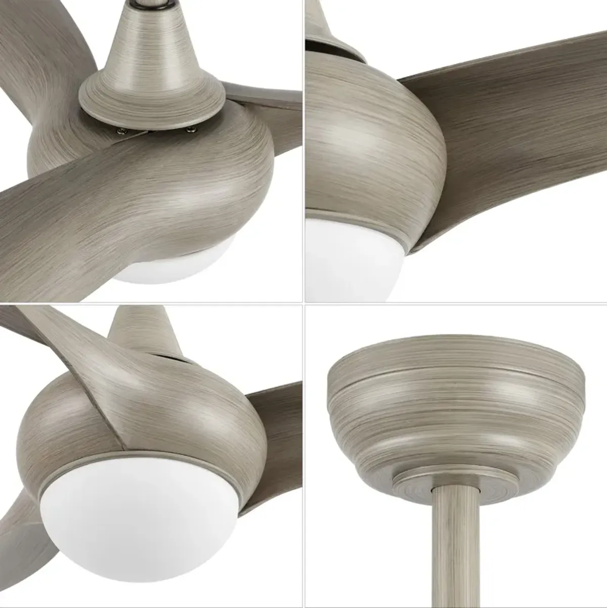 Aviator Coastal Vintage Iron/Plastic Retro Swirl Integrated LED Ceiling Fan