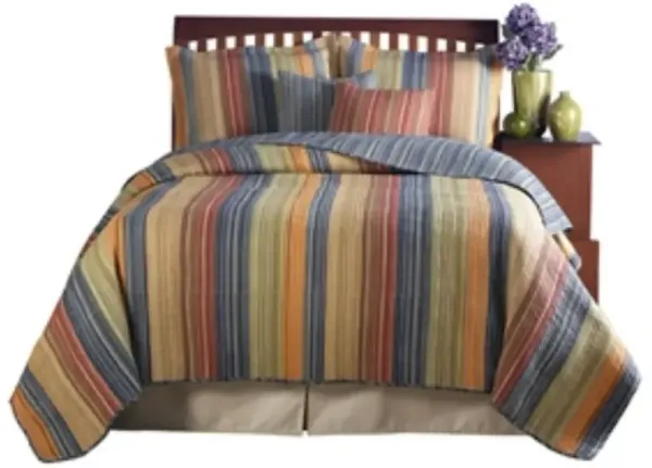 100% Cotton Lightweight Quilt Set with Modern Stripes – Soft & Durable Bedding