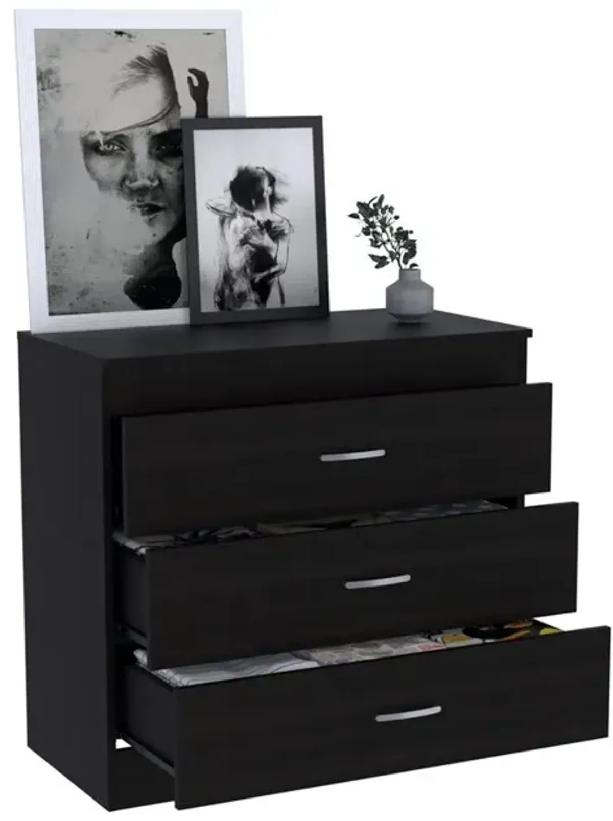 Zurich Three-Drawers Dresser-Black