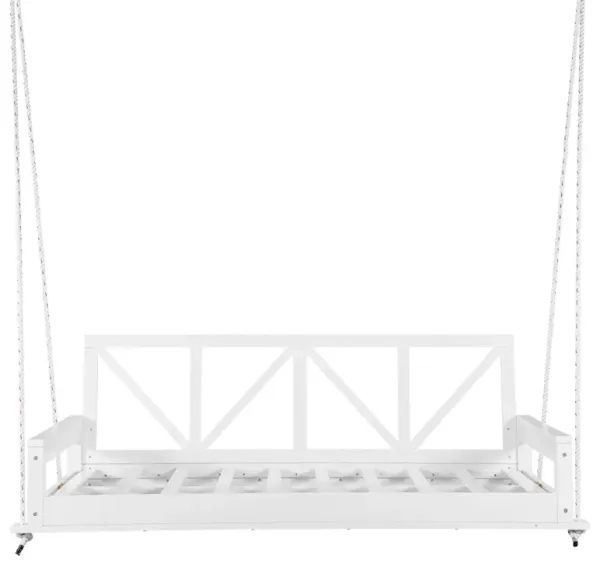 Merax Acacia Wood Twin Size Patio Porch Swing Hanging Bed