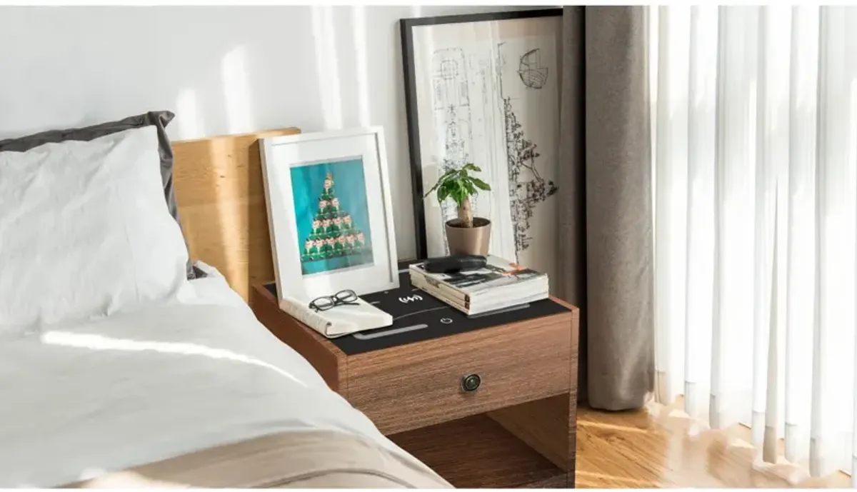 Nightstand With Wireless Charging Station