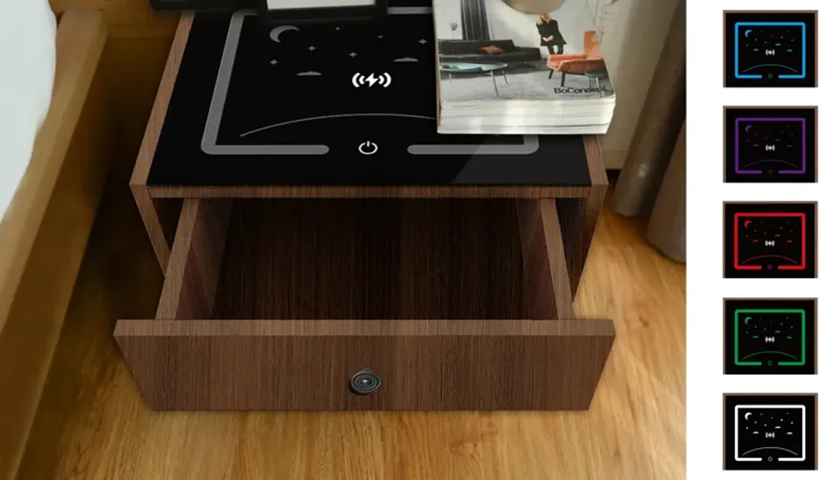 Nightstand With Wireless Charging Station