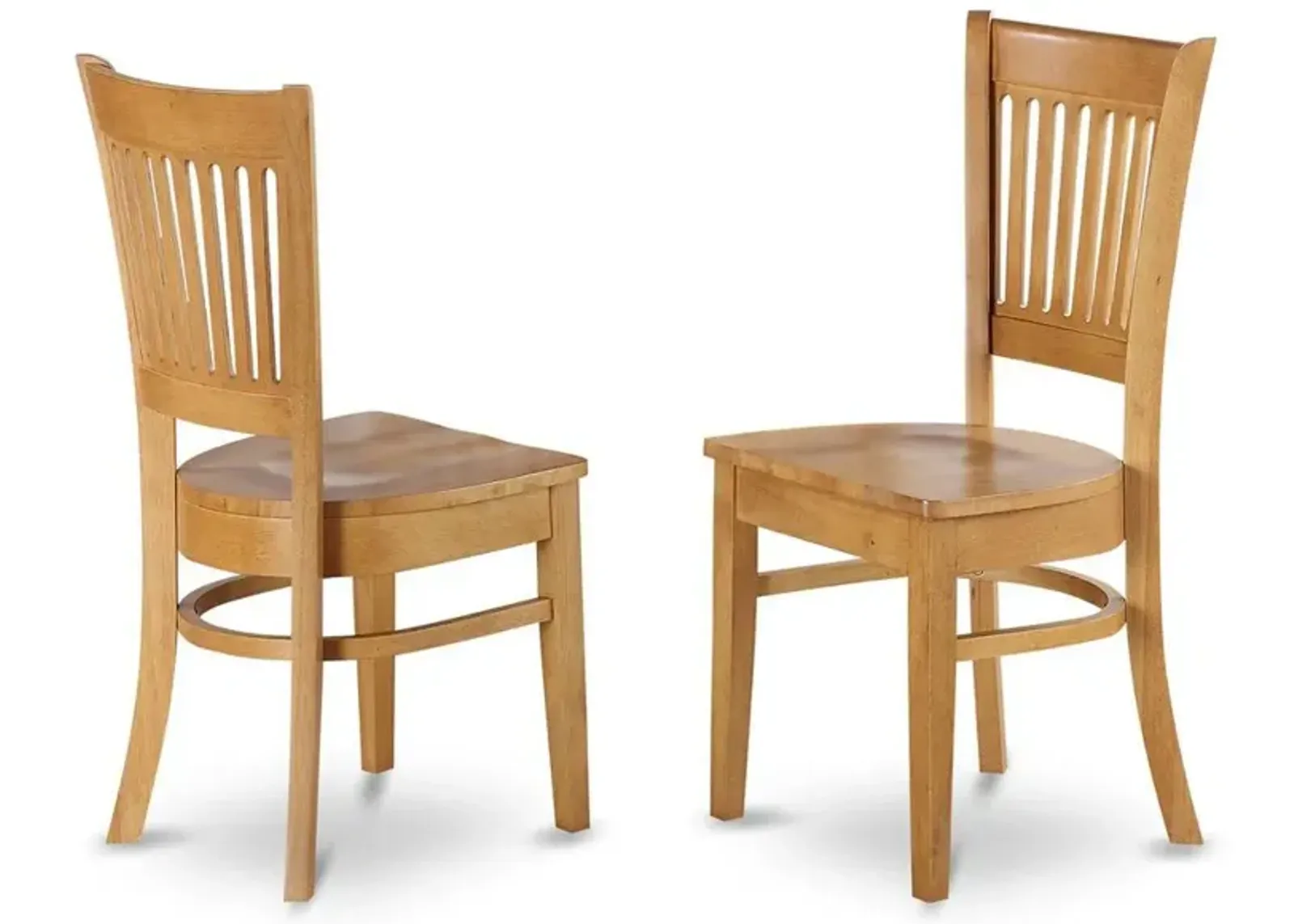 Vancouver Wood Seat Kitchen dining Chairs in Oak Finish, Set of 2