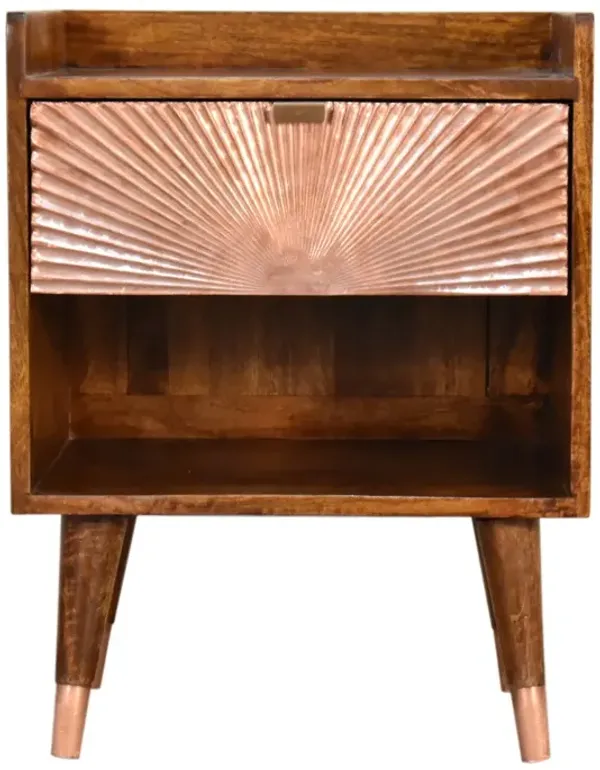 Artisan Furniture Solid Wood Manila Copper 1 Drawer Nightstand