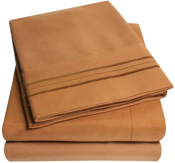 5 Piece Sheet Set, Ultra Soft 1800 Series Collection - Split King, Royal Blue
