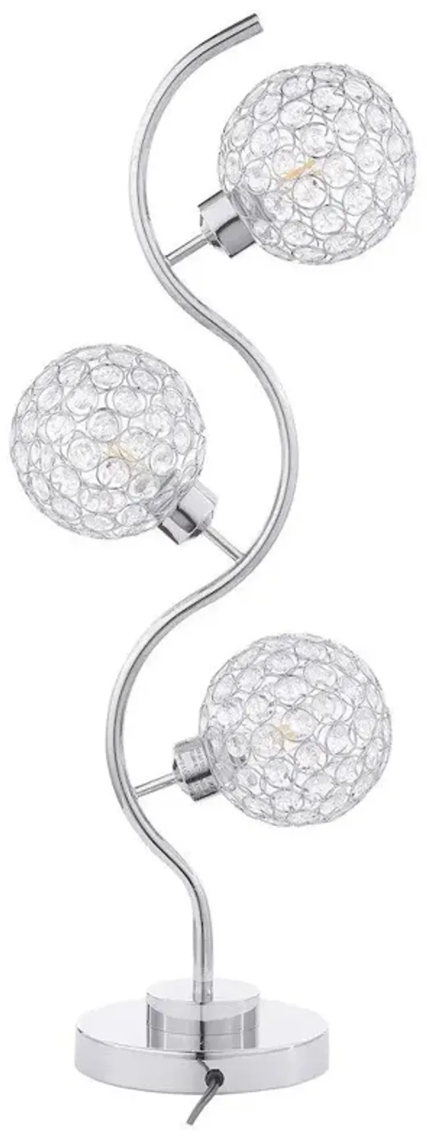 Amberley 33-inch 3-light Curvy Metal Table Lamp Silver