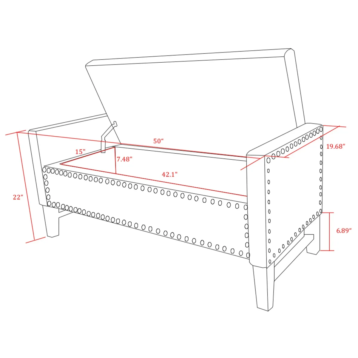 Inspired Home Willow Storage Bench