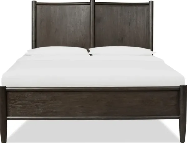 Rockport Oak Wood Queen-size Platform Bed in Yin