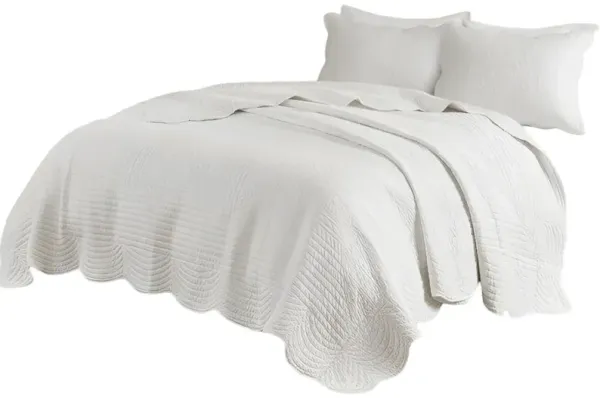 3-Piece Reversible Scalloped Edges Microfiber Quilt Set for Cozy Bedding and Decor