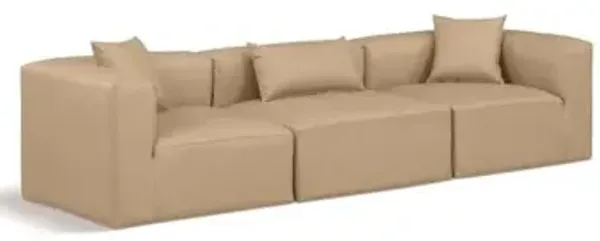 Meridian Furniture Cube Tan Vegan Leather Modular Sofa