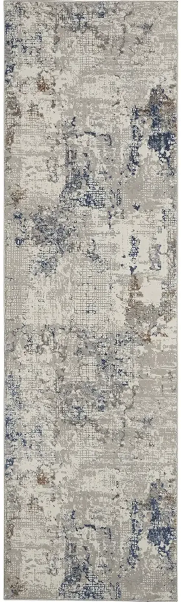 Royal Terrace KI42 White/Blue 2'2" x 7'6" Rug