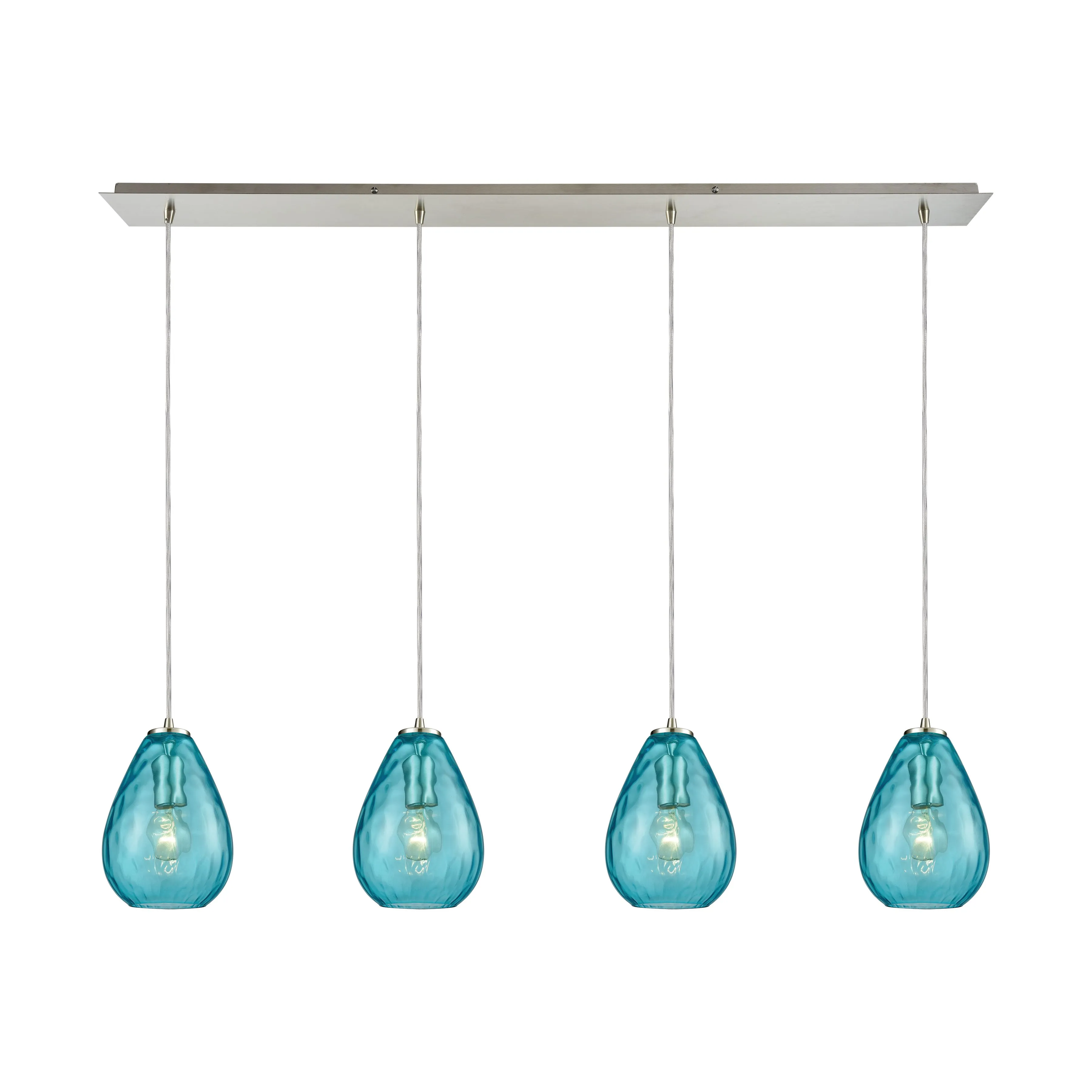 Lagoon Blue 4-Light Linear Mini Pendant