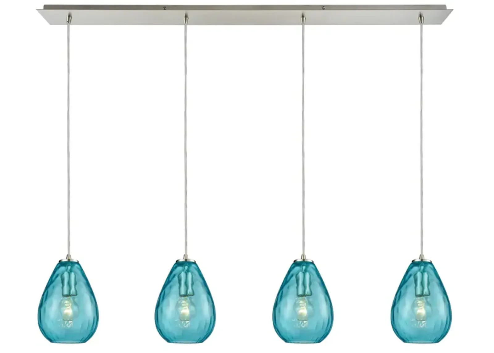 Lagoon Blue 4-Light Linear Mini Pendant