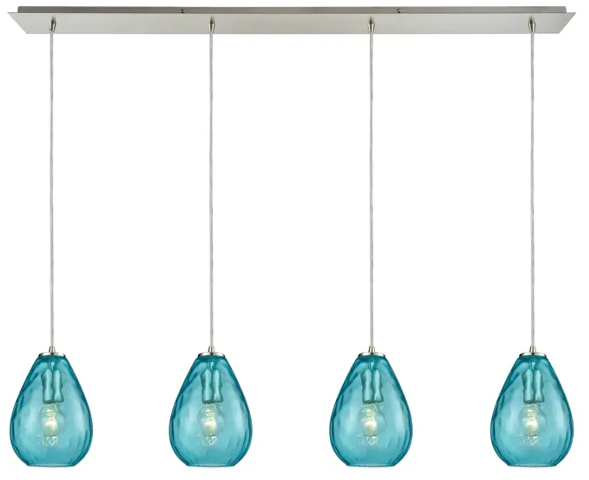 Lagoon Blue 4-Light Linear Mini Pendant