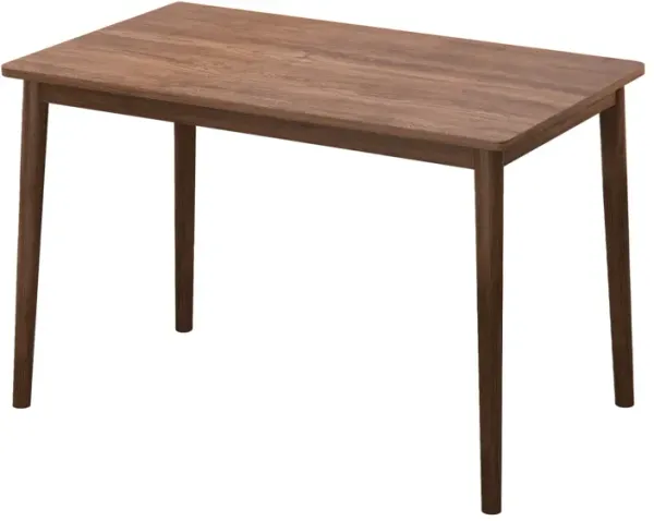 Retro Walnut Dining Table in Solid Rubber Wood