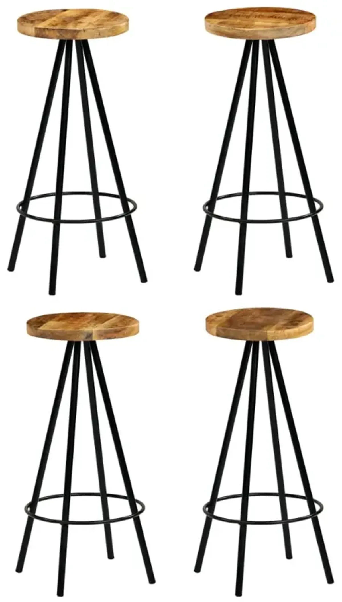 vidaXL Bar Stools 4 pcs Solid Mango Wood