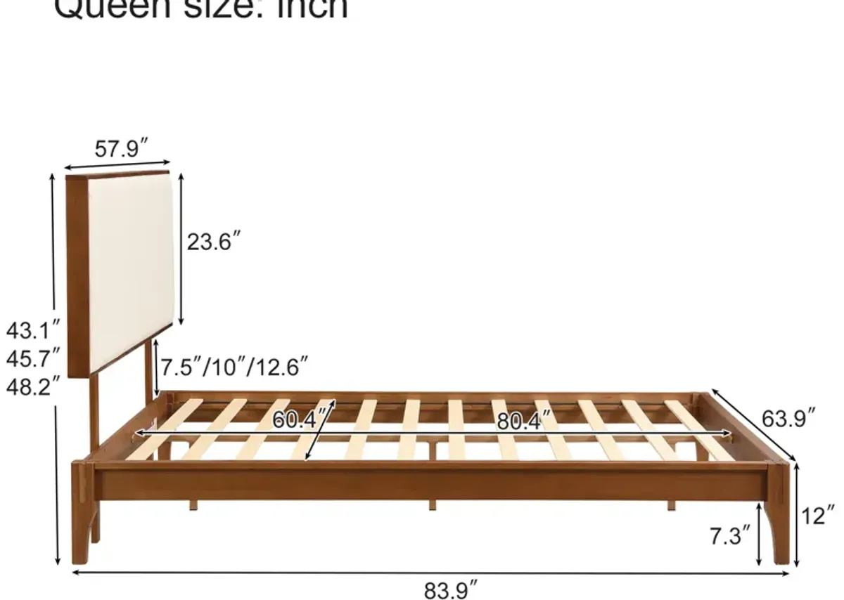 Merax Solid Platform Bed  with Headboard