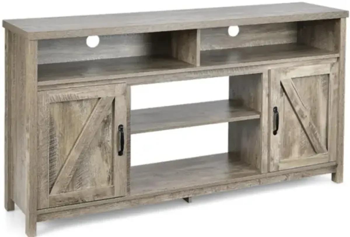 Hivvago 59 Inch TV Stand Media Center Console Cabinet with Barn Door for TV's 65 Inch