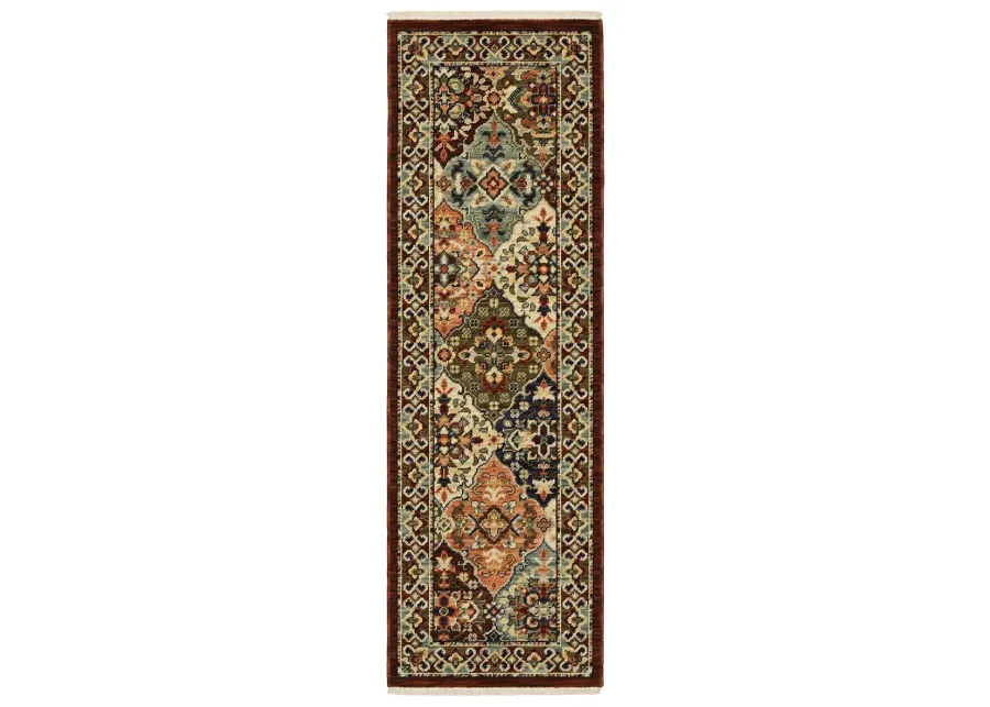 Lilihan 2'6" x 12' Red Rug