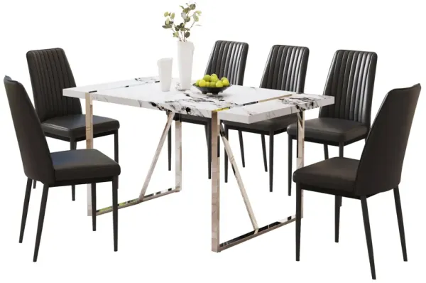 Merax 7-Piece Space-Saving Dining Set