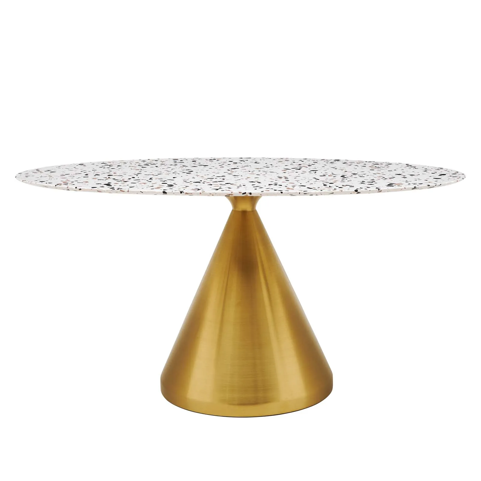 Modway - Tupelo 60" Oval Terrazzo Dining Table Gold White