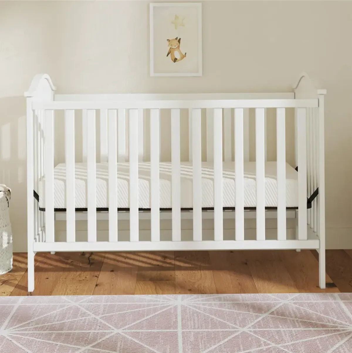 Moonlight Standard Firm Baby Crib & Toddler Bed Mattress with Waterproof and Stain Resistant Cover, White