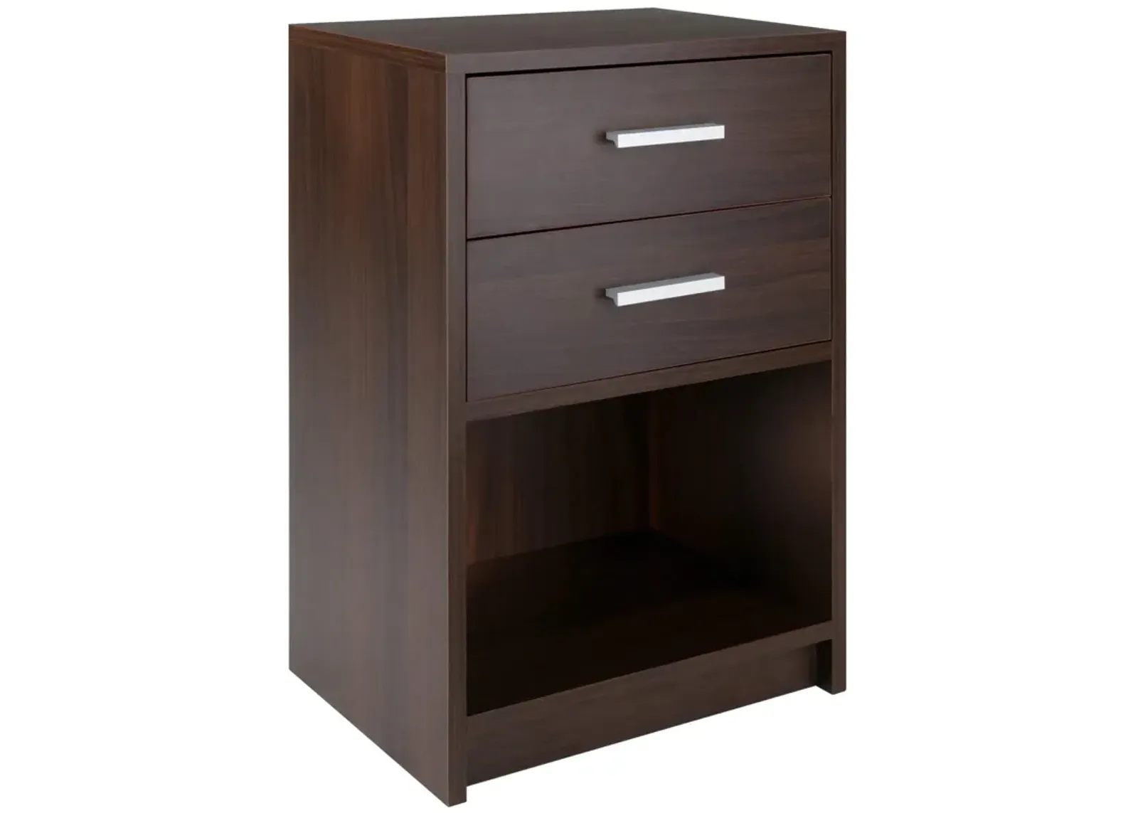 Ergode Wood Molina 2-Drawer Accent Table - Cocoa Finish, Ample Storage, Sturdy Wood Construction, Modern Design - Perfect for Living Room, Bedroom, or Home Office - Assembly Required