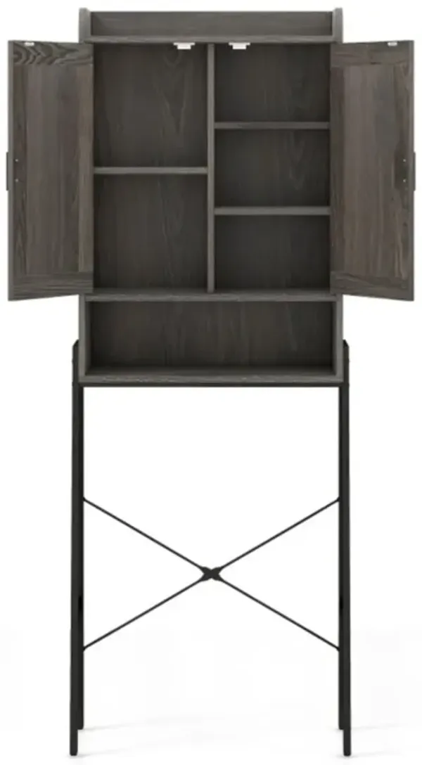 Hivvago Over the Toilet Storage Cabinet Space Saver Organizer with Double Doors