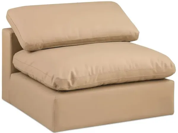 Meridian Furniture Comfy Tan Vegan Leather Modular Armless Chair