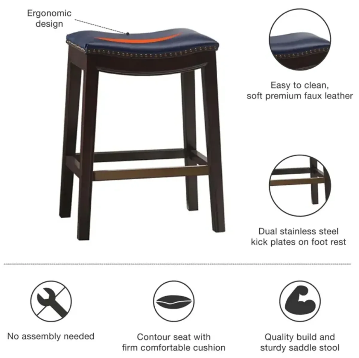 Belfast Saddle Counter Stool