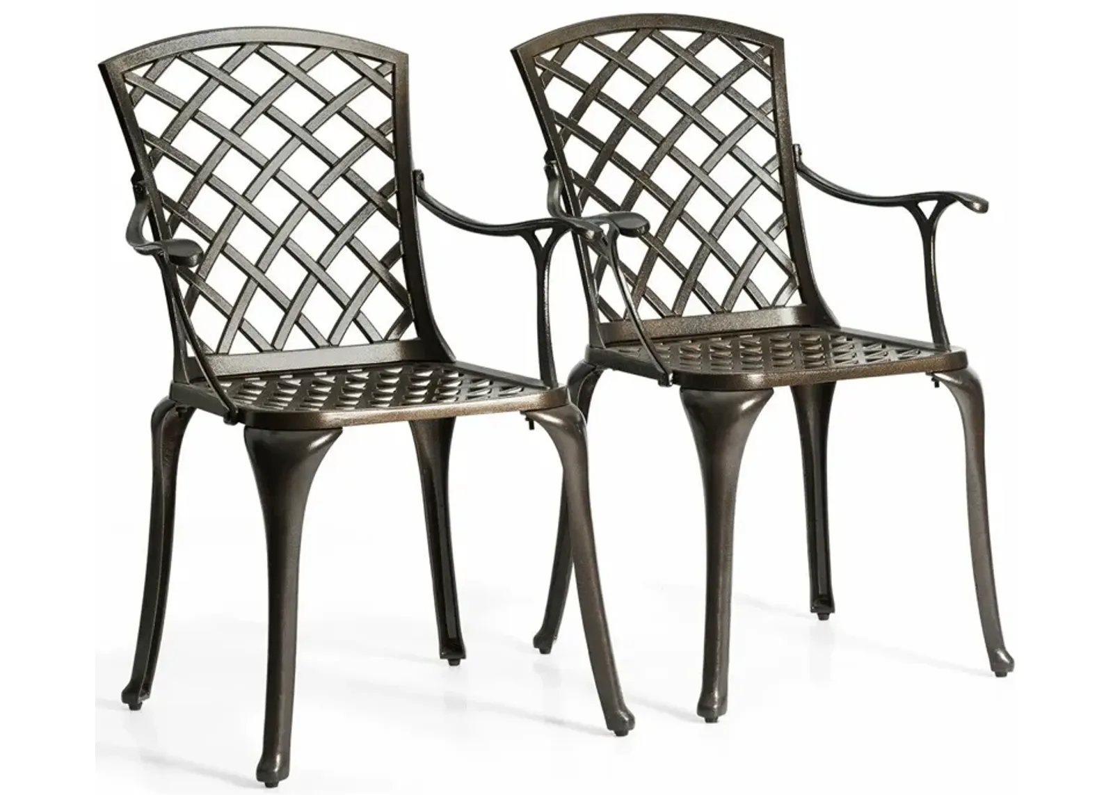 Outdoor Aluminum Dining Set of 2 Patio Bistro Chairs