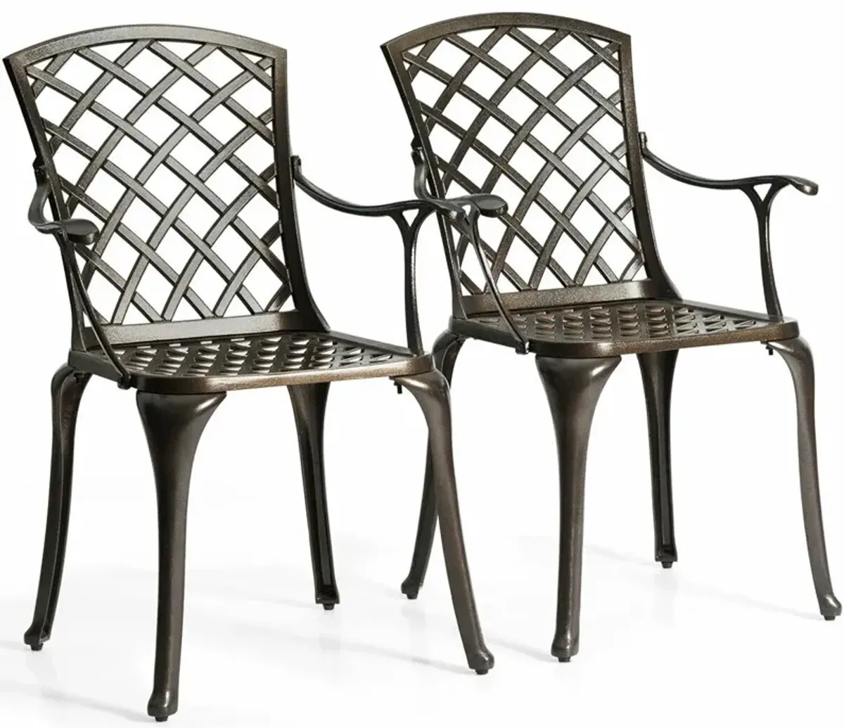 Outdoor Aluminum Dining Set of 2 Patio Bistro Chairs