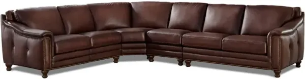 Belfast Top Grain Leather L-Shaped Sectional