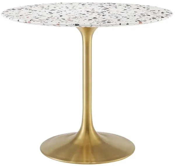 Modway - Lippa 36" Round Terrazzo Dining Table Gold White