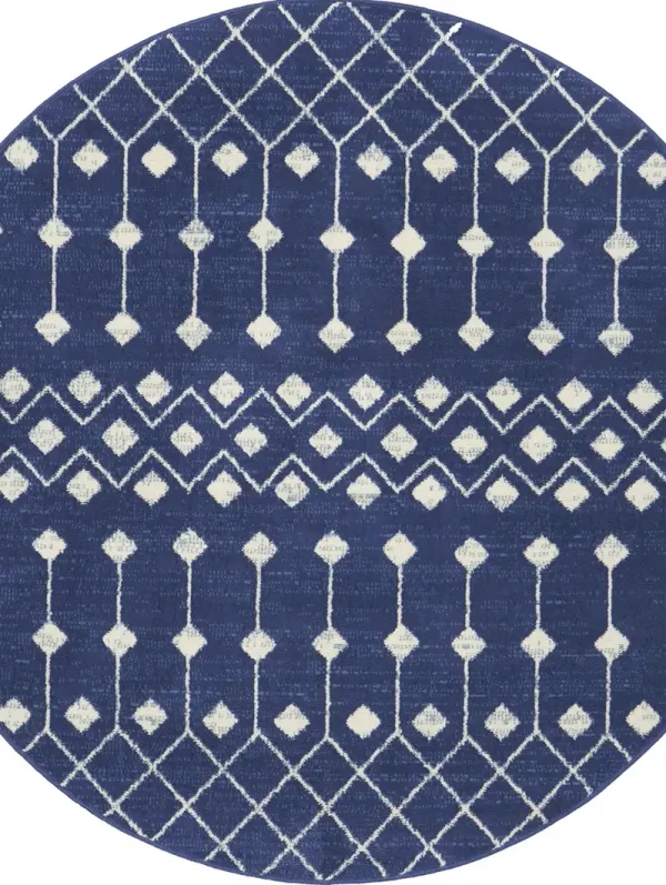 Grafix GRF37 Navy 5'3" x Round Rug