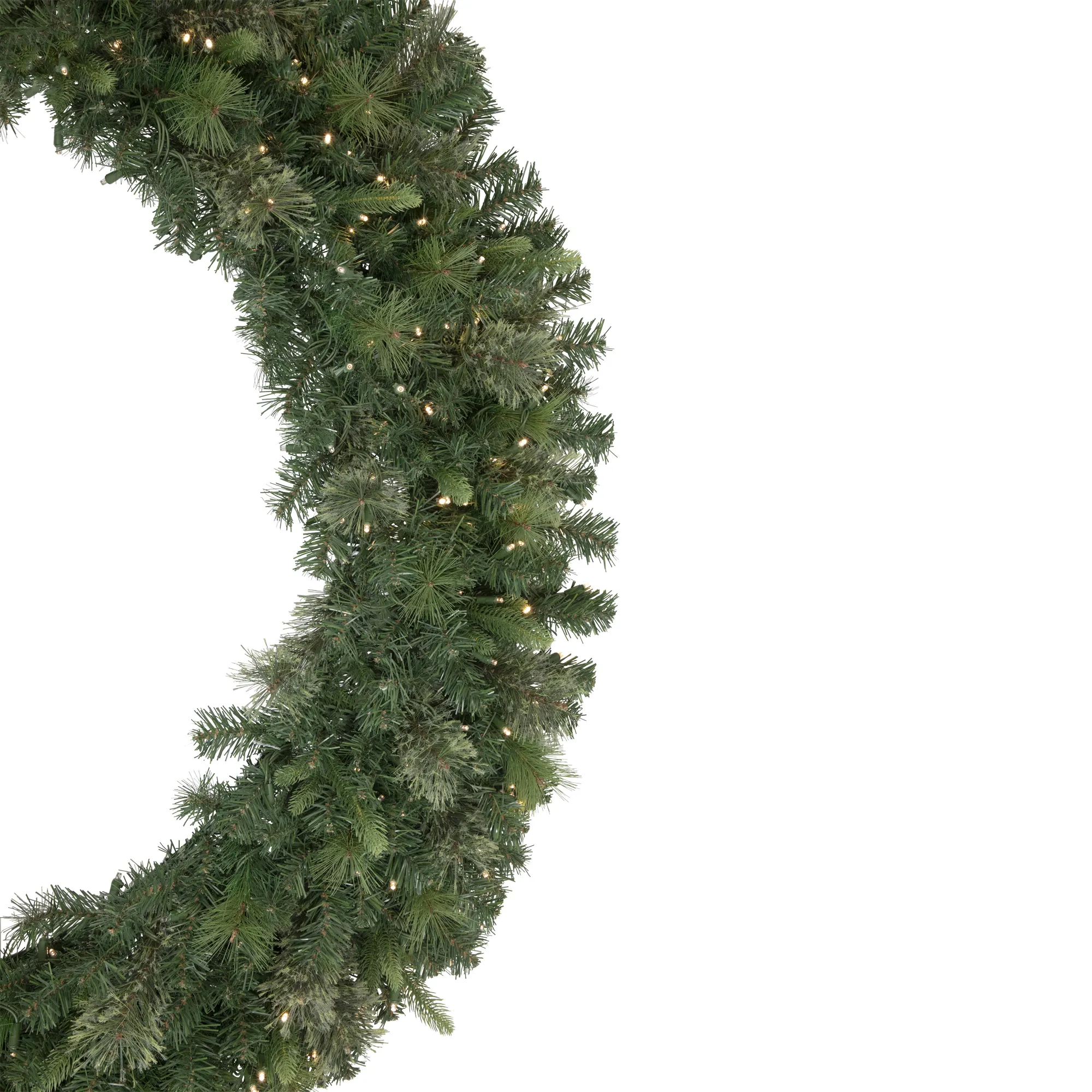 Pre-Lit Kingston Cashmere Pine Commercial Artificial Christmas Wreath  60-Inch  Warm White LED Lights