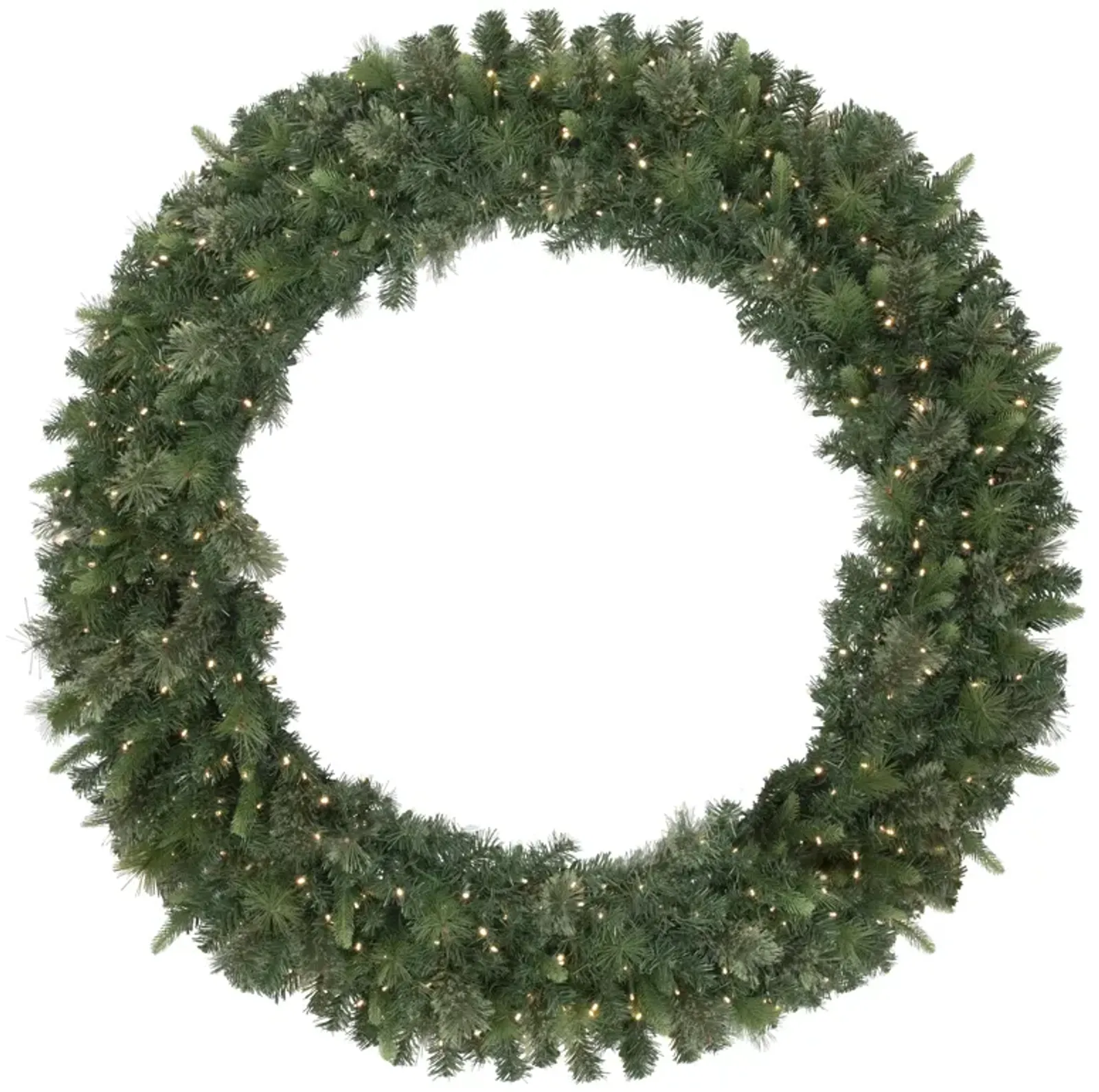 Pre-Lit Kingston Cashmere Pine Commercial Artificial Christmas Wreath  60-Inch  Warm White LED Lights