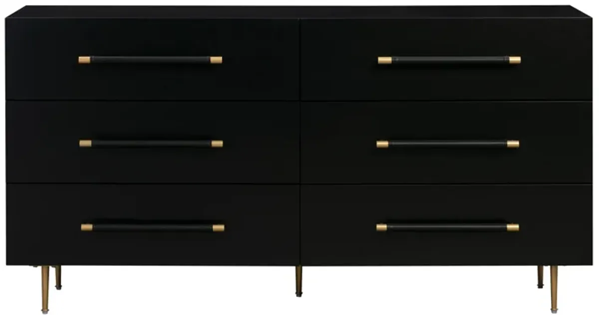 Trident Black 6 Drawer Dresser