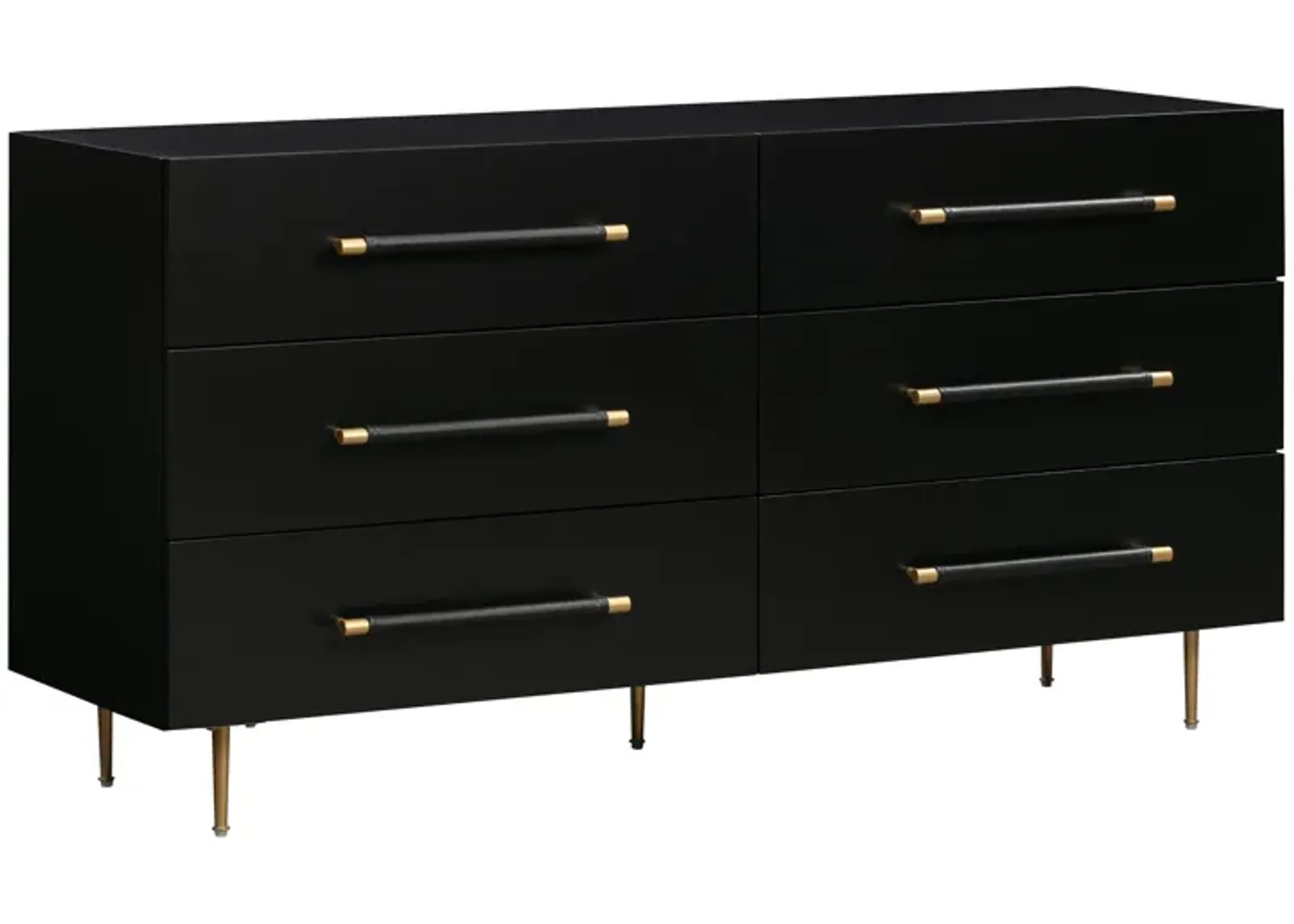 Trident Black 6 Drawer Dresser