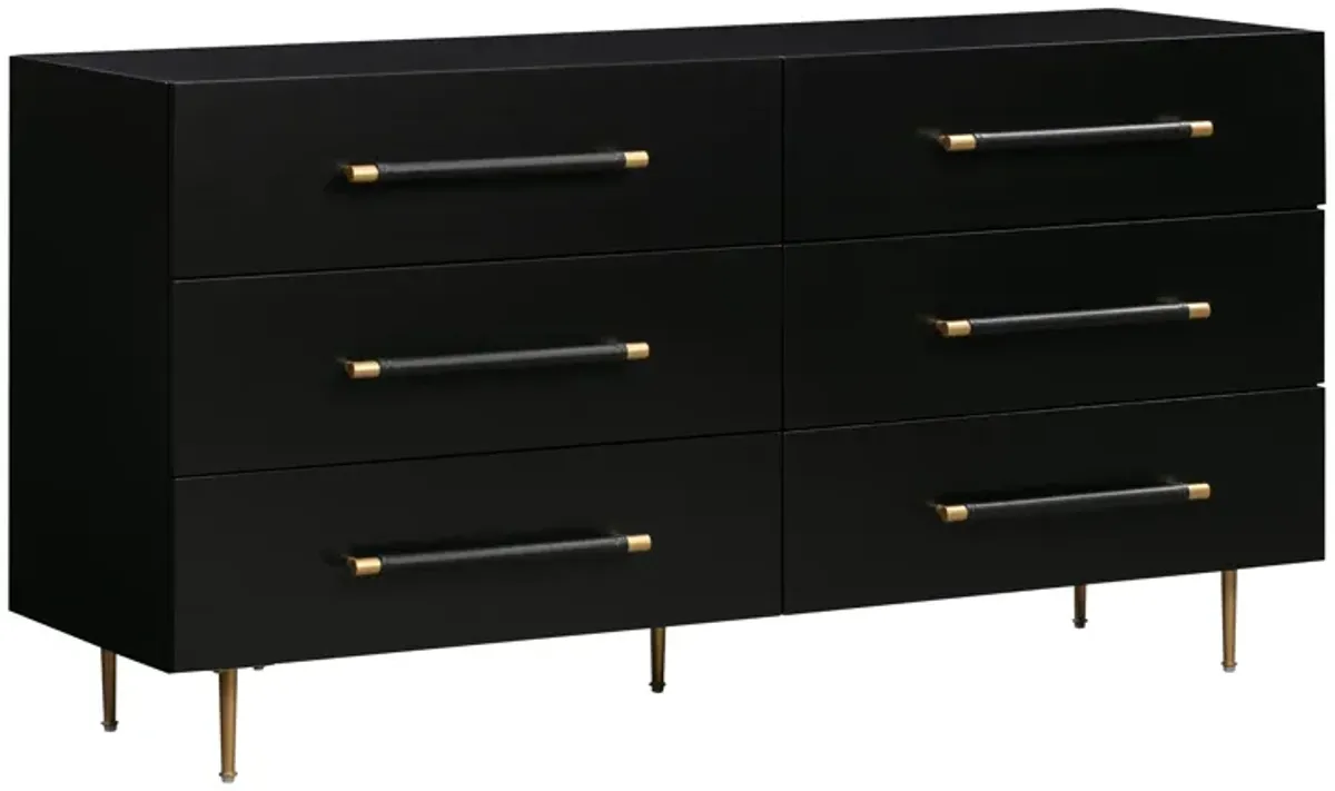 Trident Black 6 Drawer Dresser